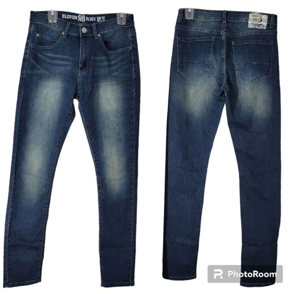 Recycled blue denim jeans - Picture 1 of 8